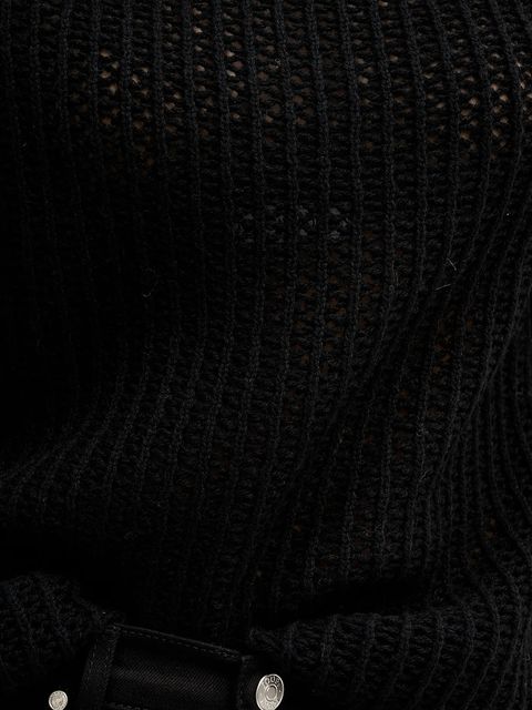 Sisley sweter z dodatkiem wełny damski kolor czarny 1WBZL106W