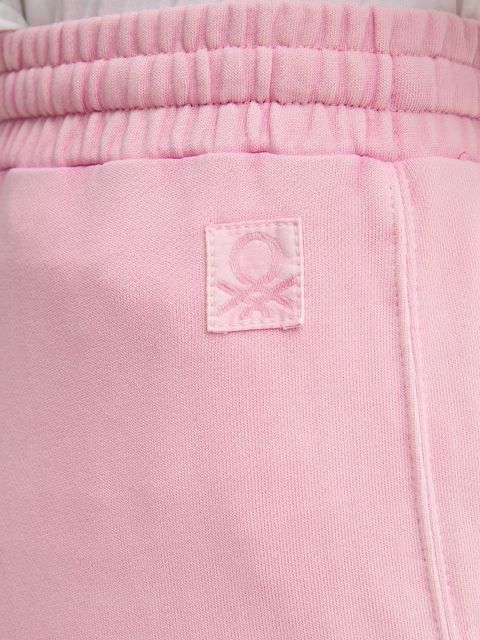 United Colors of Benetton spodnie dresowe bawełniane kolor różowy gładkie 39BLDF01B