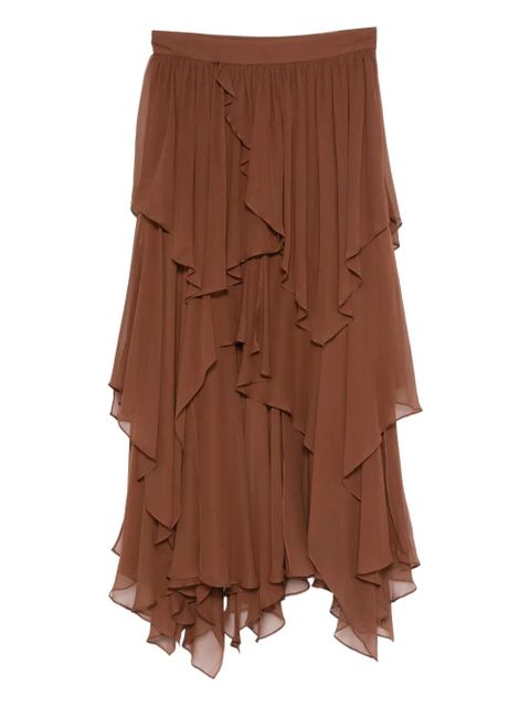 ZIMMERMANN ruffle-details midi skirt - Brown - zdjęcie produktu nr 1