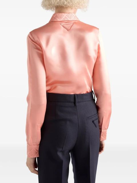 Prada embroidered collar shirt - Orange