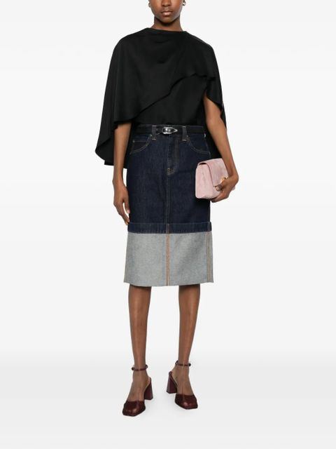 KHAITE Kilian cuffed denim midi skirt - Blue - zdjęcie produktu nr 2