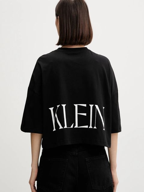 Calvin Klein Jeans t-shirt bawełniany damski kolor czarny LV047D206G