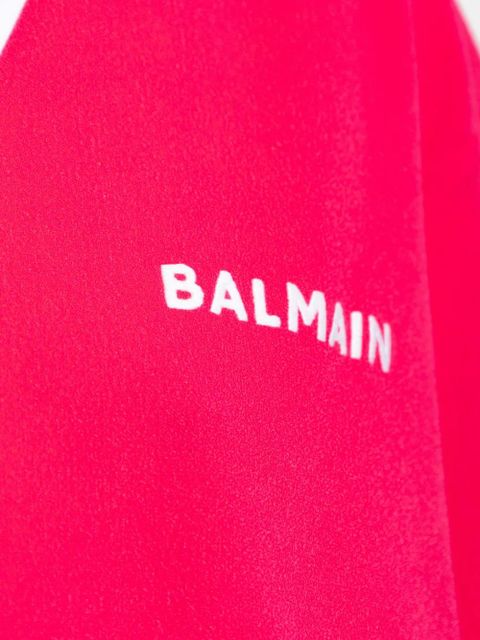 Balmain striped-trim V-neck mini dress - Pink