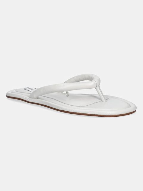 Naked Wolfe japonki skórzane Grenada damskie kolor biały na płaskim obcasie Grenada White Leather - zdjęcie produktu nr 1