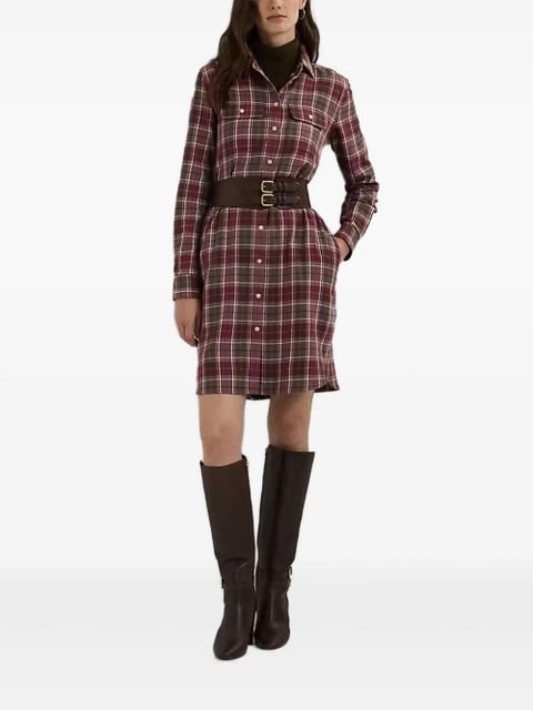 Lauren Ralph Lauren plaid button-up shirt dress - Red - zdjęcie produktu nr 1