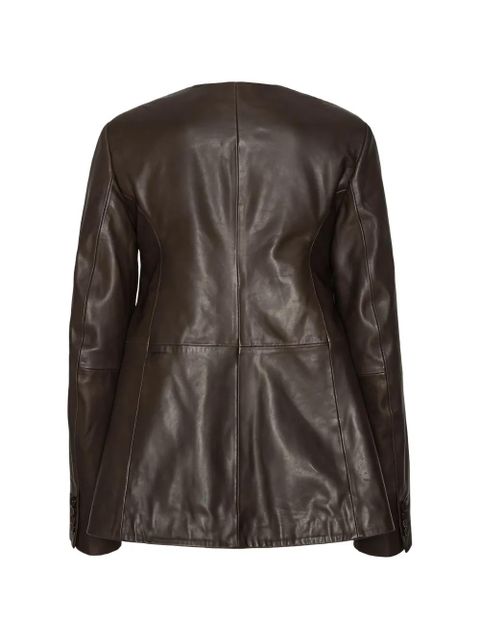 ROTATE BIRGER CHRISTENSEN flared leather jacket - Brown - zdjęcie produktu nr 2