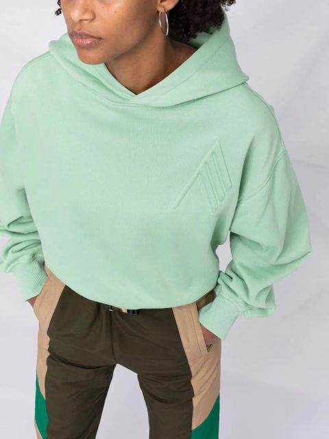 The Attico cropped embroidered-motif hoodie - Green - zdjęcie produktu nr 2