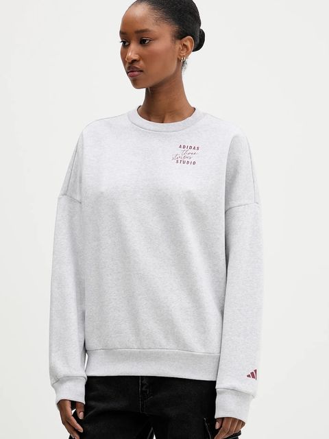 adidas bluza damska kolor szary z nadrukiem KT0875 - zdjęcie produktu nr 1