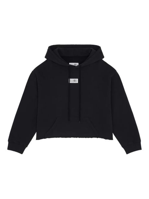 MM6 Maison Margiela raw-hem hoodie - Black - zdjęcie produktu nr 1