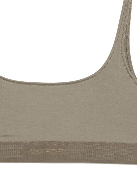TOM FORD logo-embroidered bra - Green