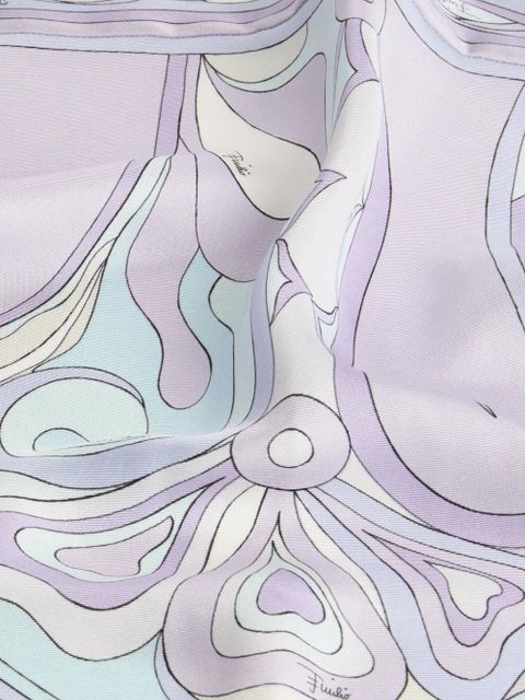 PUCCI Orchidee-print silk scarf - Purple