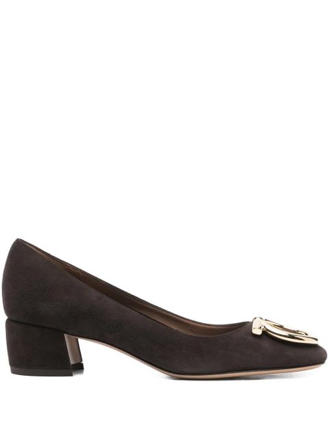 Ferragamo 40mm Gancini-embellished block-heel pumps - Brown - zdjęcie produktu nr 1