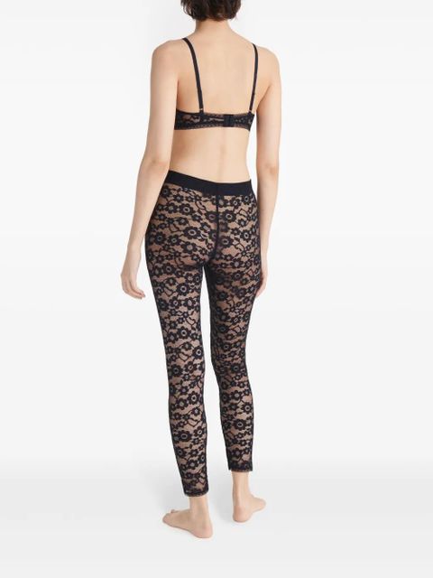 ERES Fleurie ankle-length lace tights - Black