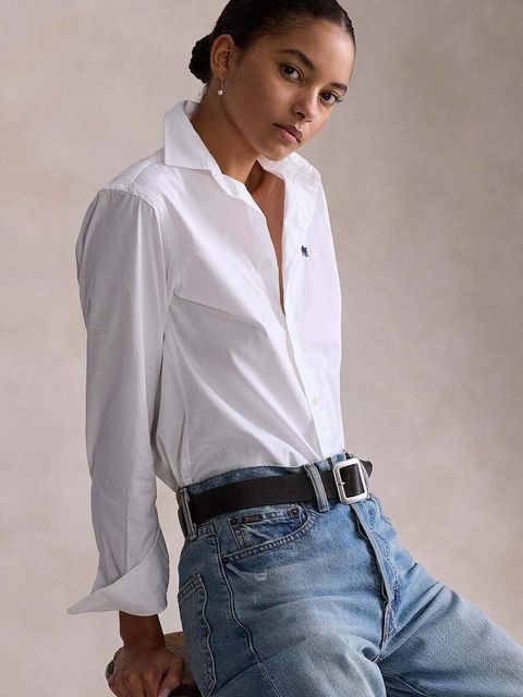 Polo Ralph Lauren koszula bawełniana damska kolor biały regular z kołnierzykiem klasycznym