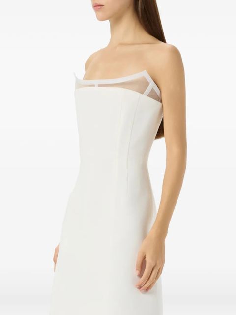 Blumarine shaped-neck midi dress - White