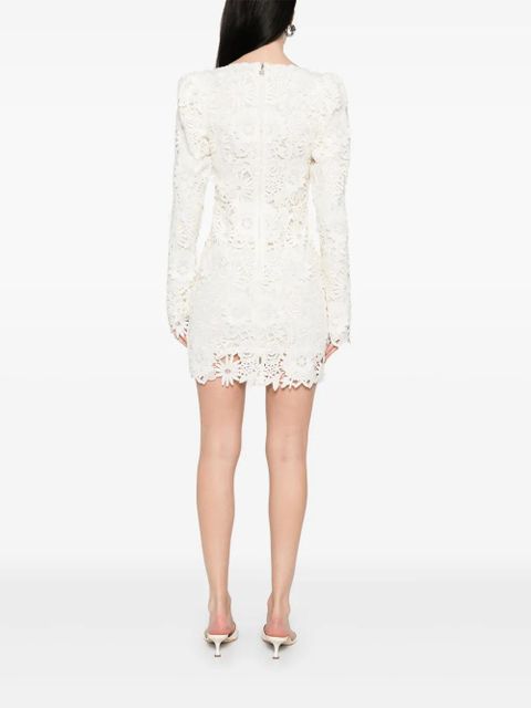 ROTATE BIRGER CHRISTENSEN 3D lace mini dress - Neutrals