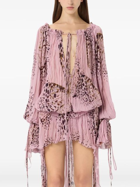 Blumarine butterfly-print blouse - Pink
