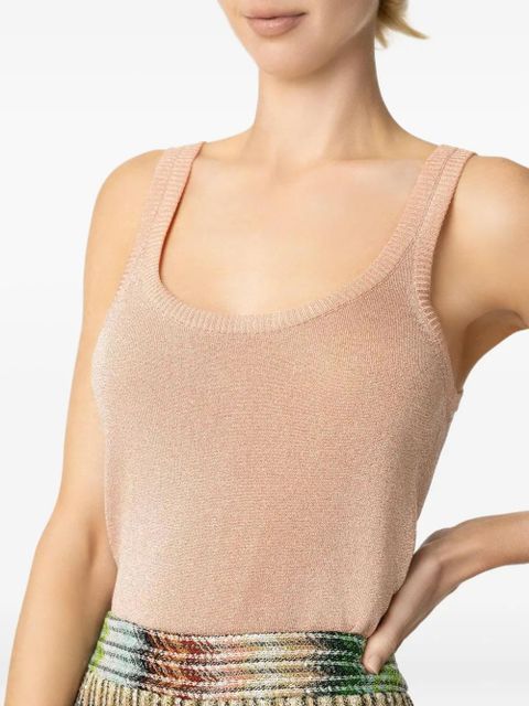 Missoni scoop-neck metallic-knit top - Pink