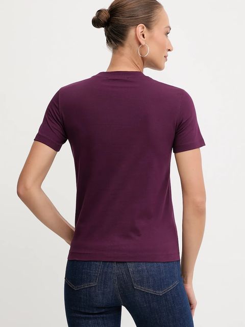 Versace Jeans Couture t-shirt bawełniany damski kolor fioletowy 79HAHE05 CJ00E