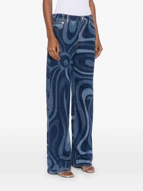 PUCCI Marmo-print jeans - Blue