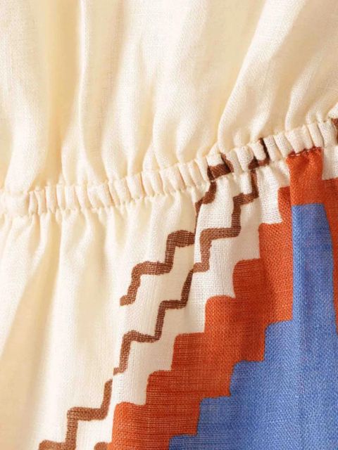 Johanna Ortiz Sailing Flags midi dress - Neutrals