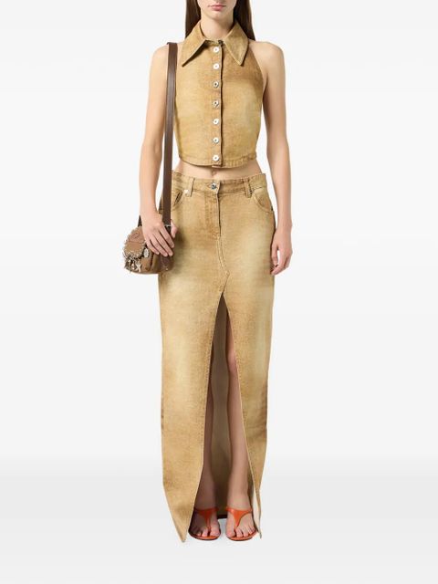 Blumarine button denim tank top - Neutrals - zdjęcie produktu nr 2