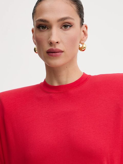 Pinko sukienka bawełniana kolor czerwony maxi dopasowana 105219 A2M2