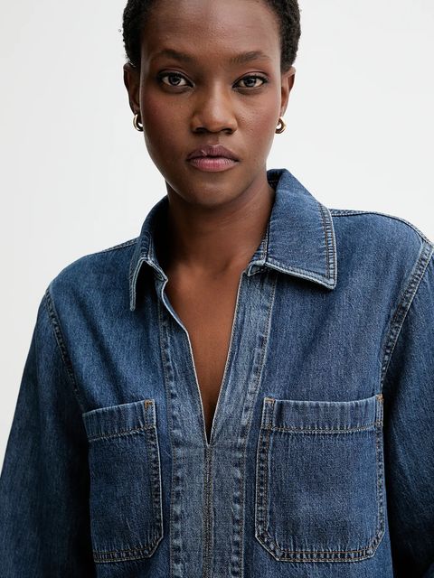 Rag & Bone bluzka jeansowa damska kolor niebieski gładka RJ0525FSUKE