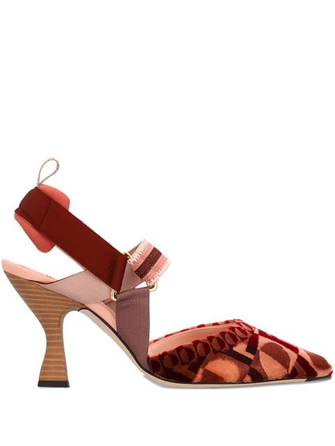 FENDI 85mm Colibri slingback pumps - Red