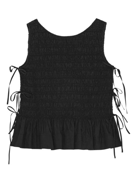 GANNI smocked peplum top - Black - zdjęcie produktu nr 2