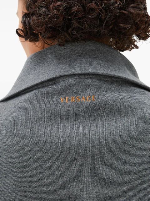 Versace panelled zip-up cardigan - Grey