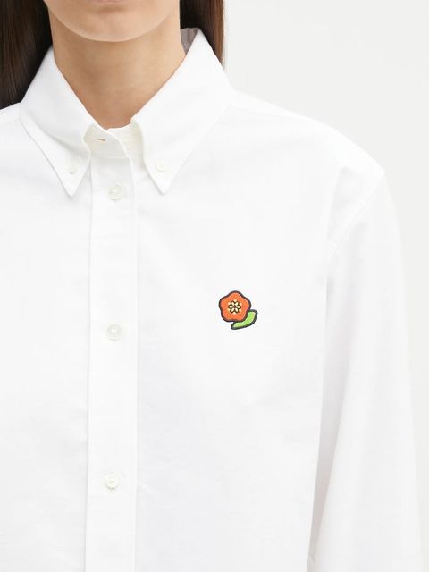 Kenzo koszula bawełniana damska kolor biały regular z kołnierzykiem klasycznym FF52CH2649LO.01