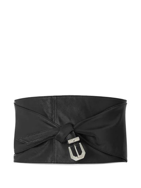 Versace knotted leather wide belt - Black - zdjęcie produktu nr 1
