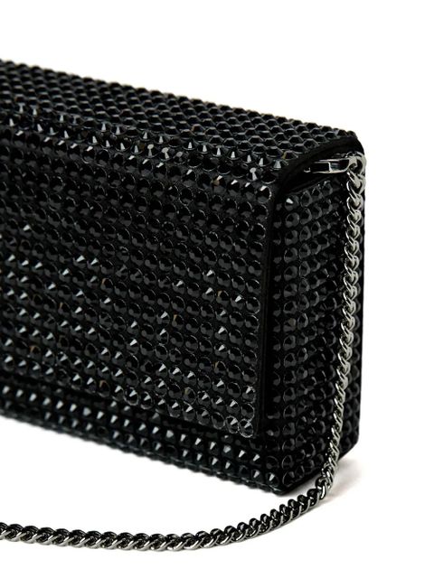 Amina Muaddi Superamini Paloma crystal-embellished clutch bag - Black