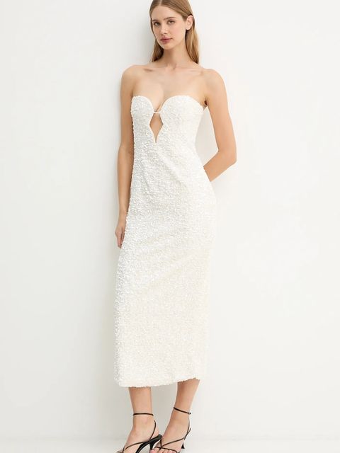 Bardot sukienka kolor beżowy mini prosta 59946DB - zdjęcie produktu nr 2