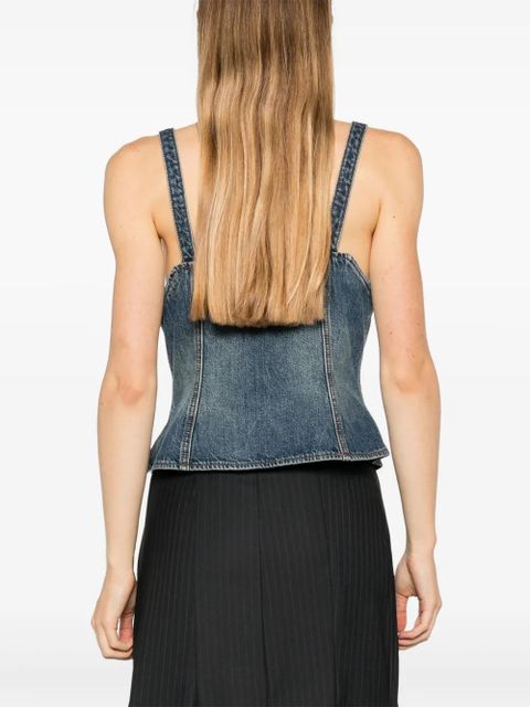 GANNI denim tank top - Blue