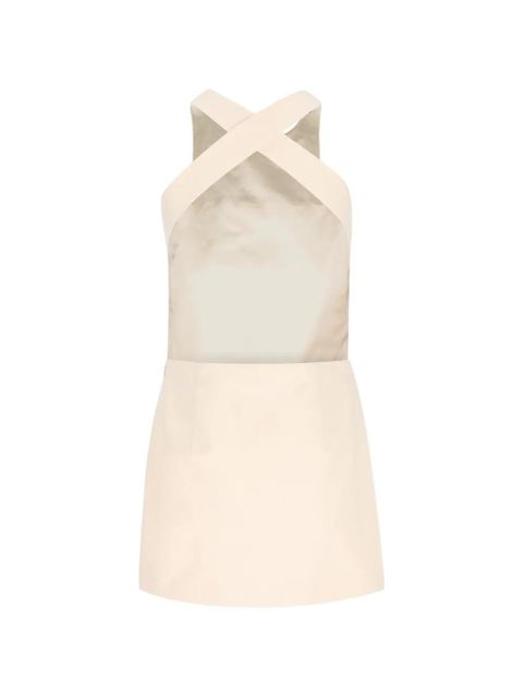 Miu Miu apron embroidered mini dress - Neutrals - zdjęcie produktu nr 2