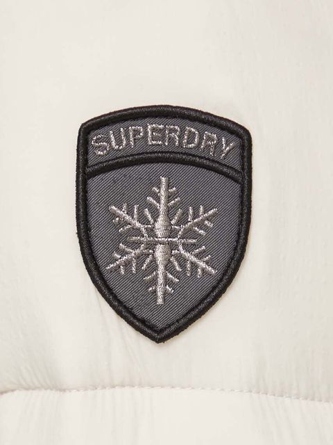 Superdry kurtka damska kolor beżowy zimowa