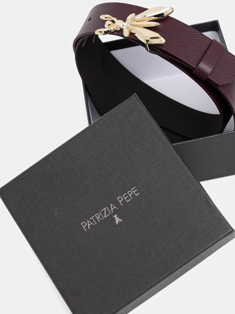 Patrizia Pepe pasek skórzany damski kolor bordowy CW0471 L001