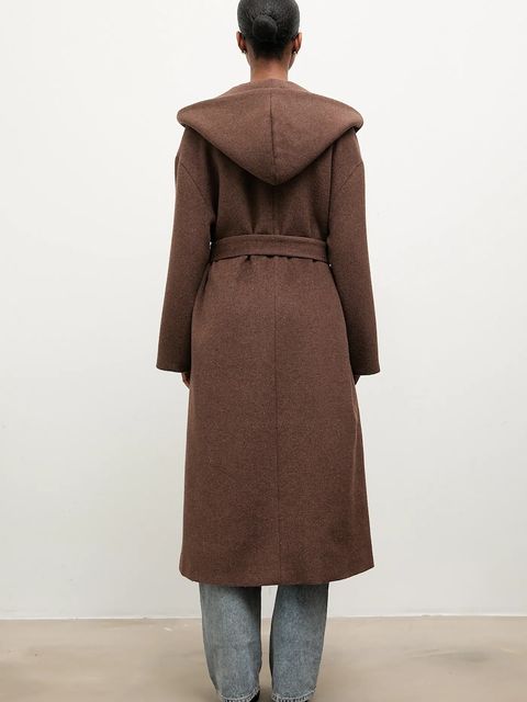 Answear.LAB płaszcz wełniany kolor brązowy