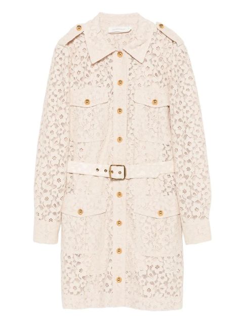 ZIMMERMANN floral-lace belted mini dress - Neutrals - zdjęcie produktu nr 1