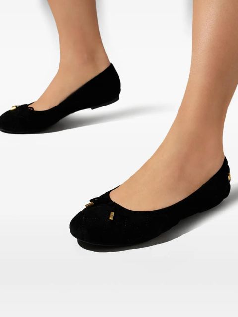 Lauren Ralph Lauren bow-detail suede ballet flats - Black