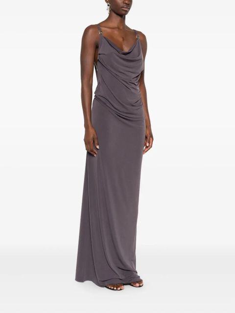 Coperni draped gown dress - Brown