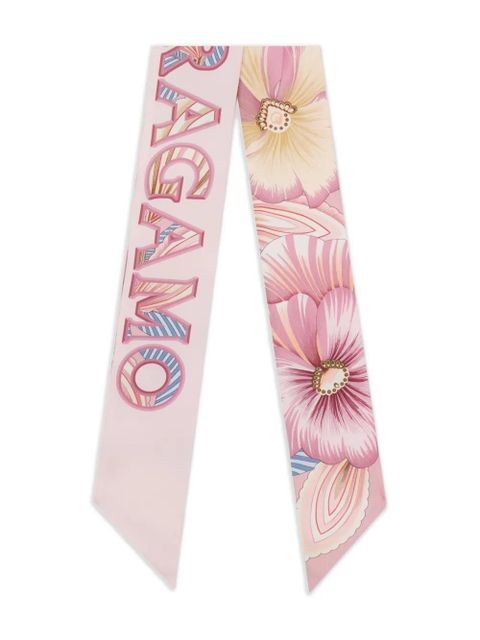 Ferragamo Brezza-print silk scarf - Pink - zdjęcie produktu nr 1