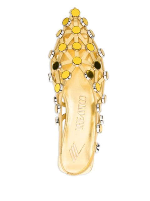 The Attico Grid ballerina shoes - Gold