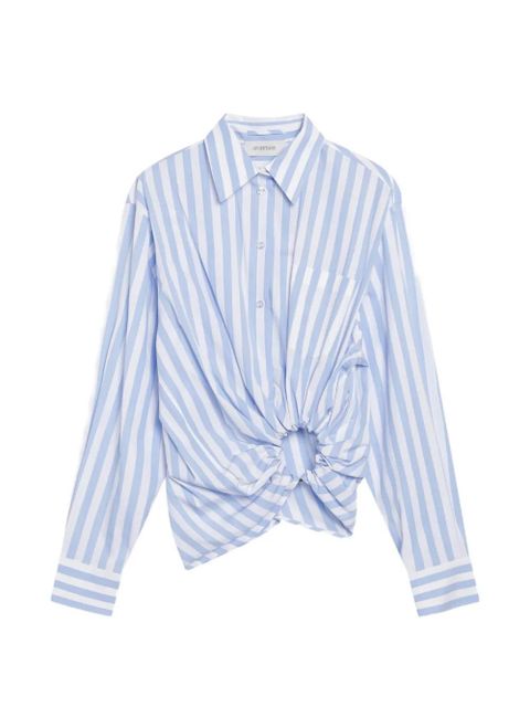 Sportmax striped twist-detail shirt - Blue - zdjęcie produktu nr 1