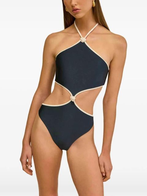 Cult Gaia cut-out knotted swimsuit - Blue