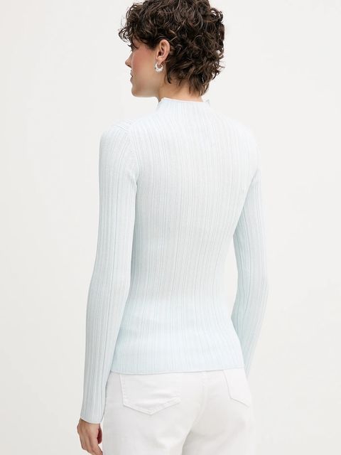 Calvin Klein Jeans sweter damski kolor niebieski lekki z półgolfem LV044D348G