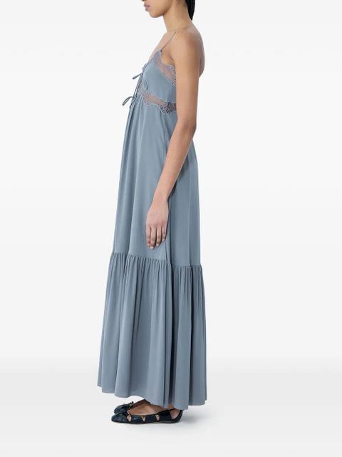 Chloé lace-trim tiered maxi dress - Grey - zdjęcie produktu nr 2