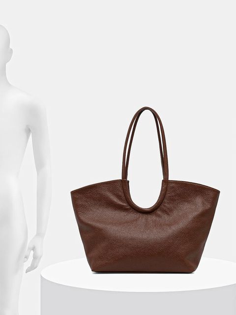 Answear.LAB torebka skórzana kolor brązowy